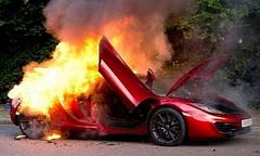 mclaren mp4-12c burns to a crisp in london