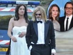 police are called as pranksters dressed up as brad pitt and angelina stage a wedding... at the couple's miraval property