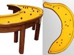Snooker fruity: Artist goes completely potty with  banana-shaped pool table