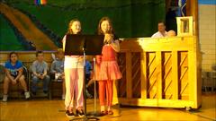 Stephanie O'Connell and Lydia Brown, 4th Grade Students at Oxford Center School performed a song about bullying Screaming Out With No Voice� that they wrote and composed at Friday's OCS Town Meeting. The performance was well received. Mr.